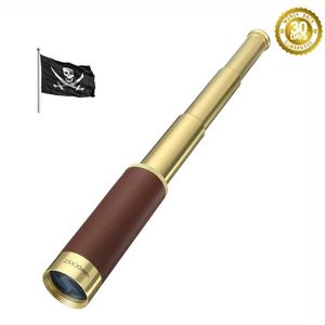 Pirata monocular 25 x 30 Zoomable Proche portátil plegable Impermeable de Capitán Spyglass Handheld Telescopio Monocular clásico para niños