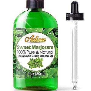 Artizen la mejorana dulce aceite esencial 100% puro y natural  sin diluir grado terapéutico  enorme 1oz botella  perfecto para aromaterapia relajación