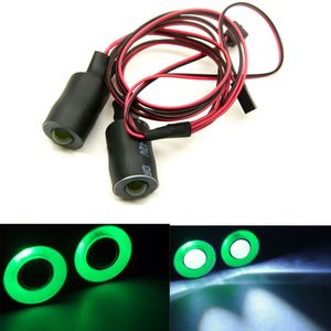mohero 2 LED Ojos De Ángel y Demon ojos luz LED Faros para 1/10 RC Modelo Crawler coches faros, 17MM, Verde+Blanco