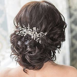 Aukmla boda peines de cabello con diamantes de imitación de novia accesorios para el pelo para mujeres y niñas paquete de 2