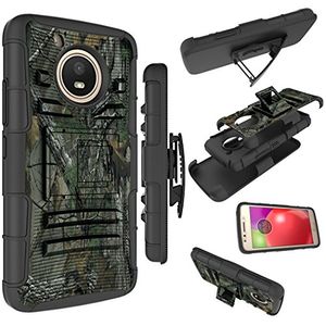 Moto E4 Case Zoeirc Heavy Duty Armor Shock Proof Cubierta de la caja del teléfono de doble capa con Kickstand y Belt Clip Holster para Motorola Moto E