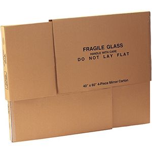Cajas Fast BF40604PCMC Cartón Corrugado Ajustable Cajas de Envío de Espejos 40 x 60 x 3 12 Kraft 1 Juego de 4 Piezas