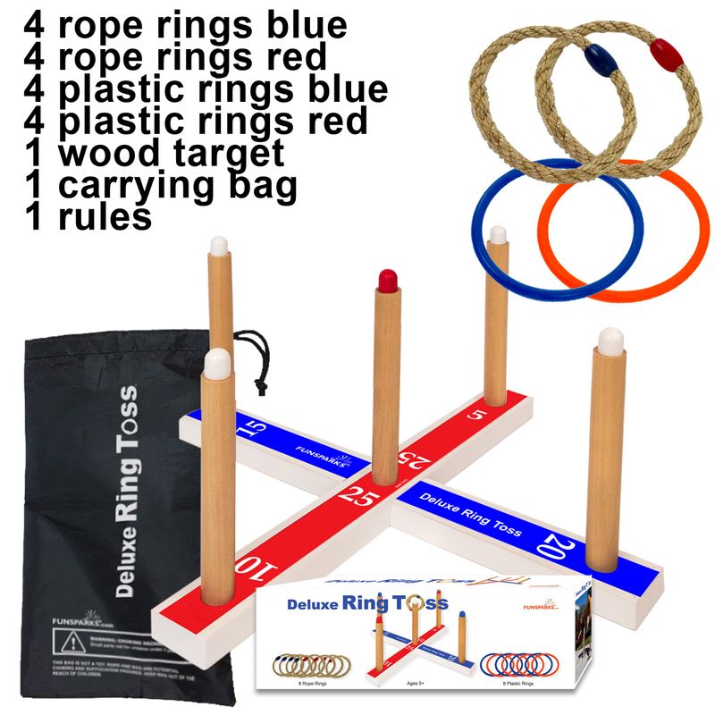 Deluxe Ring Toss juguete Los niños de madera al aire última intervensión césped o juego de