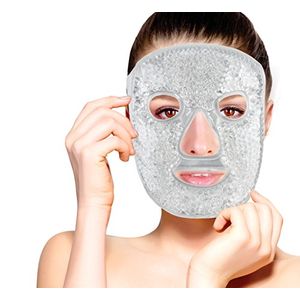 Mascarilla Facial Completa de Gel Bead con Terapia de Calor y Frío by FOMI Care | Máscara facial de hielo para el dolor de cabeza por migraña, alivio