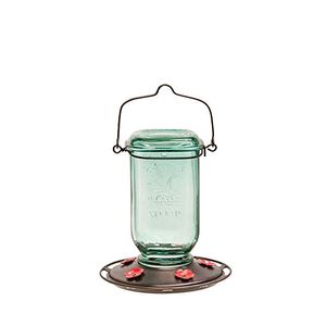 Más pájaros alimentador de colibrí alimentadores de colibrí 5 estaciones de alimentación capacidad de néctar de 25 oz tarro de albañil