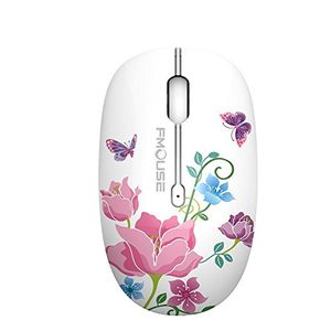 Ratón inalámbrico TENMOS M101 Ratones silenciosos lindos con receptor Nano USB, ratón óptico de viaje de 2.4Ghz, 3 botones, 1600 DPI para notebook, PC