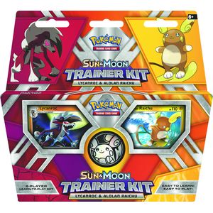 Juego de entramiento Lycanroc y juego de cartas Alolan Raichu de Pokémon TCG