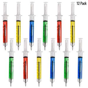 Jeringa bolígrafo rellena de líquido retráctil 24 unidades mezcla de colores ideal para regalos y bolsas de regalos regalo de cualquier fiesta por bed