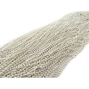 50 elaboración manía llc cadena de bolas collares  color plata brillante  24 pulgadas  pelota de joyería resultados  24 mm  collares envejecidos ajust