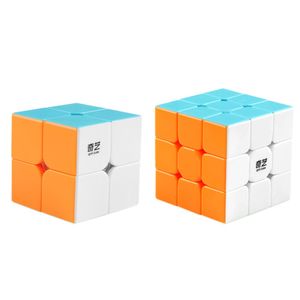 coogam qiyi velocidad Cube Bundle 2 x 2, 3 x 3 Magic Cube Set qidi S 2 X 2 Guerrero W 3 x 3 Stickerless Puzzle Toy