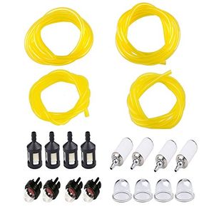 Podoy Tygon Línea de combustible para Poulan Weedeater Motosierra Piezas Repower Kit 4 tamaños con cebador Primer filtro de combustible ID008 x OD 014