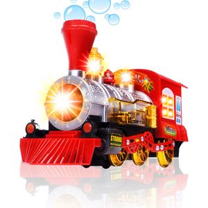 CifToys – Tren de juguete con burbujas de burbujas – funciona con pilas, burbujas de vapor locomotora motor coche – luces coloridas y sonidos divertid