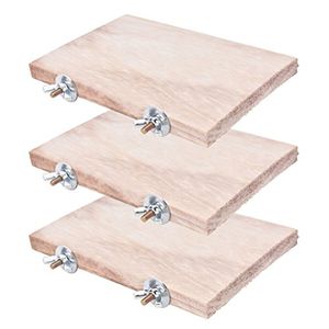 CoscosX 13 piezas Pet Parrot jaula de pájaro perchas plataforma de madera cuadrada Budgie Toys Bird Tree Perches para periquitos