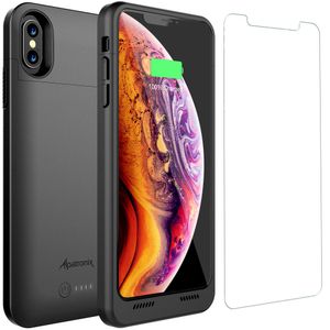 Alpatronix BXX Max - Carcasa para iPhone Xs Max (batería recargable, compatible con carga inalámbrica, 5000 mAh, cargador ampliado, portátil, batería
