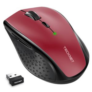 TeckNet clásico 2.4G portátil inalámbrico ratón óptico con receptor de Nano USB para Notebook, PC, Laptop, ordenador, 6 botones, duración de la baterí