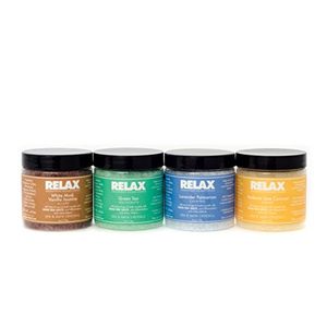 Escape Aroma Therapy Sales del Mar Muerto, Minerales - Vitaminas-Botellas de 4 Oz, Paquete de 4-Hottub, Spa, Aromaterapia con Baño de Hidromasaje