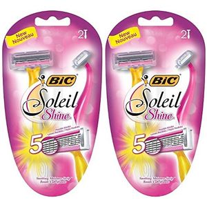 Bic soliel shine maquinillas de afeitar desechables 2 maquinillas de afeitar por paquete 2 paquetes