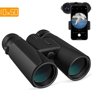 Apeman - Prismáticos de 10 x 50 HD para adultos con visión nocturna de poca luz, prismáticos compactos para observación de pájaros, caza, eventos depo