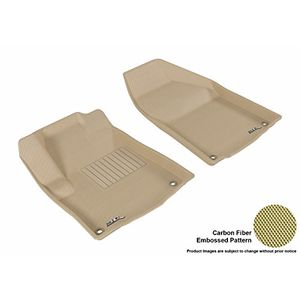 3D MAXpider L1JP01011502 Front Row Custom Fit Alfombra de piso AllWeather para ciertos modelos Jeep Cherokee Kagu Rubber Tan