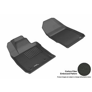 3D MAXpider Front Row Custom Fit Alfombra de piso AllWeather para ciertos modelos de Ford Fiesta Kagu Rubber Black