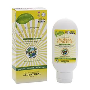 3rd Rock Sunblock® (1 paquete) Protector solar de zinc orgánico natural / SPF 35Mas / AROMATHERAPEUTIC / Loción libre de químicos con humectante