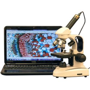 AmScope M158C2LE Microscopio monocular compuesto digital inalámbrico WF10x y WF25x Oculares 40x1000x Ampliación Iluminación LED superior e inferior co