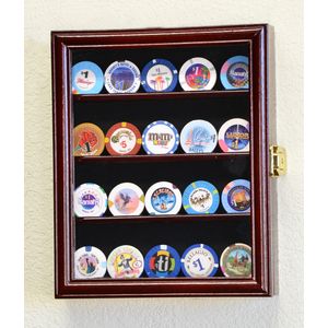 XS Casino chip Coin visualización Caso Gabinete Tenedor rack caja soporta hasta 20 monedas, 98% de Lockable UV, cereza