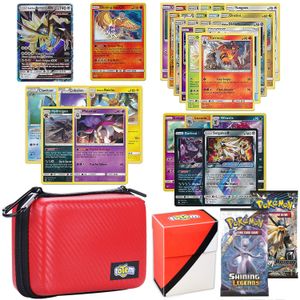Lote de tarjetas de Pokemon de Totem World GX con funda de transporte para tarjetas, 1 tarjeta Pokemon GX garantizada, más 1 funda para tarjeta de Pok