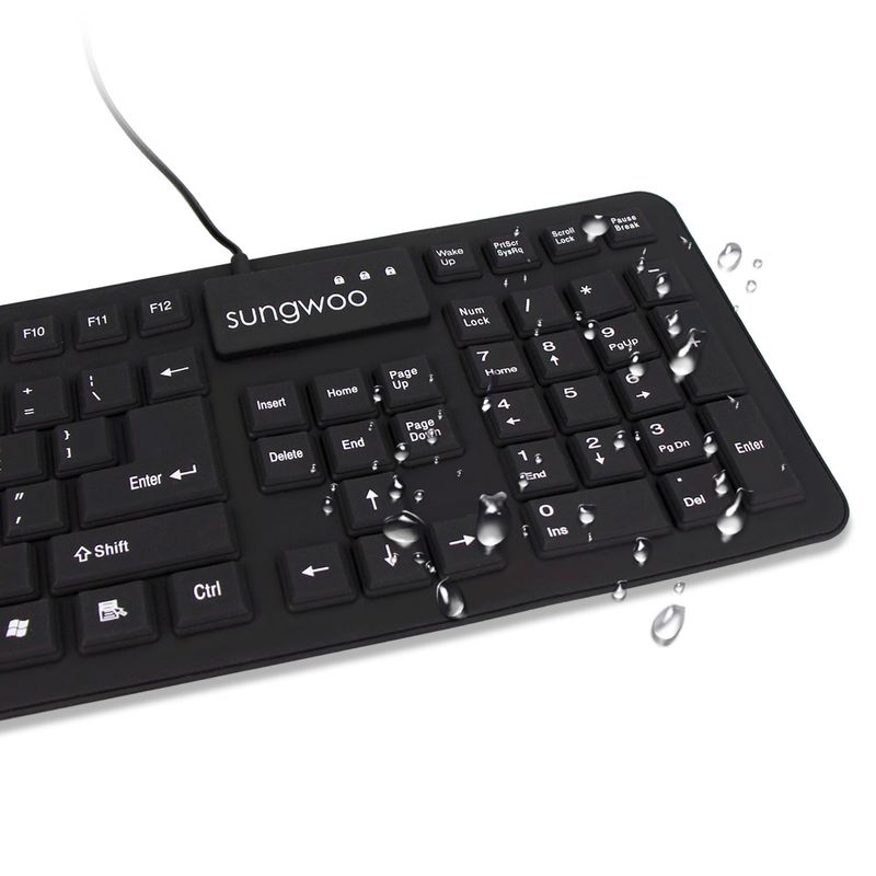 Sungwoo Plegable Teclado Usb Por Cable Teclado Estándar Teclado Impermeable Del Silicón Rollup 7386