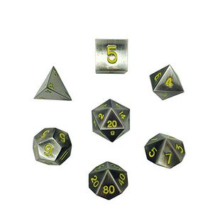 Juego de 7 Blacksmiths Anvil Full Metal Polyhedral Dice de Norse Foundry | Juegos de Rol de Matemáticas DnD Pathfinder