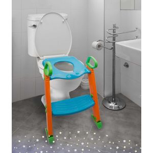 Orinal Asiento para inodoro con taburete escalera, para niños bebés de W/asas de entrenamiento (3 en 1). Resistente, cómodo, seguro, construido en pas