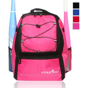 Athletico juventud béisbol bolsa - mochila de bate de béisbol, béisbol y equipo de Softbol y ropa para chicos y chicas | Sostiene el bate, casco, guan