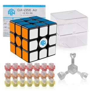 Coogam Gan 356 Air Master Speed Cube 3x3 Black Gans 356 cubo de rompecabezas con núcleos azules nuevos (Master Version)