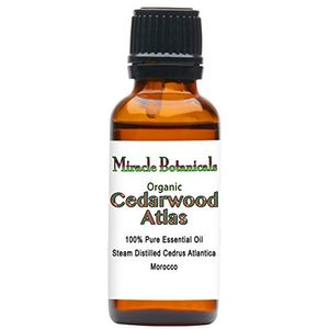 Milagro botánicos orgánico cedro aceite de atlas esencial 100% puro cedrus atlantica grado terapéutico 30ml1oz