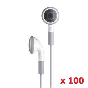 SeattleTech Wholesale 100 Pack desechables auriculares blancos simples Auriculares auriculares para iPhone 7 6 6s 6 más más 5 5s 4 4s 3G 3Gs iPod MP3