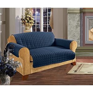 Ropa de elegancia acolchada mascota perro niños niños muebles protector microfibra cubierta deslizamiento sofá azul marino