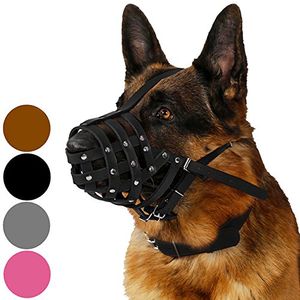 Collardirect perro bozal pastor alemán dálmata doberman setter cesta de cuero medianas grandes razas negro marrón