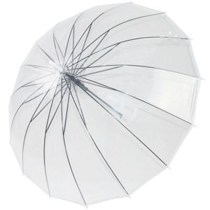 Paraguas para lluvia Kung Fu Smith semiautomático, transparente, flor, forma de cúpula burbuja, blanco/blanco (White Trim)), LYSB01EUOP5I8-SPRTSEQIP