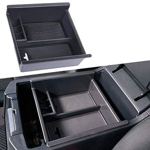 Jdmcar organizador de consola central con bandeja de plástico abs y materiales negros compatibles con 4 corredores gmc y dodgeorganizadores
