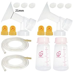 Partes de la bomba Nenesupply para la bomba Medela Pumpstyle Style PISA 2 Pequeño 21mm Breastshield 4 Valve 6 Membrane 2 Tubing 2 Bottle Original Piez