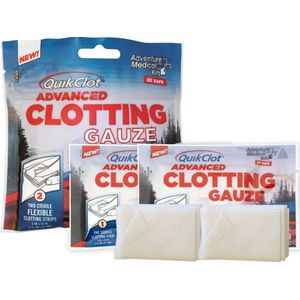 QuikClot Advanced Clotting Gauze with Kaolin, Two 3" x 24" Gauze Strips - First Aid Hemostatic Gauze from Adventure Medical Kits,