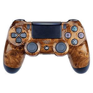 Kit de reemplazo de la cubierta de la placa frontal del casco de la cubierta frontal del grano de madera del ojo del extremerate para playstation 4 ps
