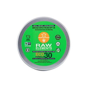 Protector solar natural certificado de rostro y cuerpo de Raw Elements | Óxido de zinc no nano 95% orgánico, muy resistente al agua, arrecife seguro,