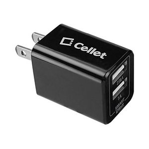 Cellet 12 Watt 24 Amp Universal Dual USB SmartID Inicio y cargador de viaje para iPad Air y Mini Samsung Galaxy y Note iPhone 7 6s Plus LG Nexus y más