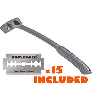 BRO SHAVER Afeitadora de vello posterior, utiliza hojas de afeitar de seguridad de borde doble estándar (DE), pernos de acero inoxidable, recambios ec