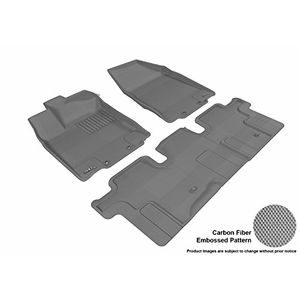 3D MAXpider Complete Set Alfombra de piso AllWeather de ajuste personalizado para ciertos modelos Nissan Pathfinder Kagu Rubber Grey
