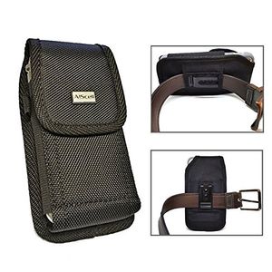 AIScell ??Holster para Samsung Galaxy S8 Active / S7 Active / S6 Active ~ Extra Large Funda de nylon resistente con clip para cinturón de metal {Se ad