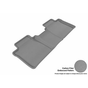 3D MAXpider Segunda fila Custom Fit Alfombra de piso AllWeather para ciertos modelos Toyota CamryLexus ES350 Kagu Rubber Grey