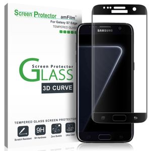 Vidrio Protector de pantalla Galaxy S7 borde, amFilm 3D curvado Dot Matrix completo pantalla Samsung Galaxy S7 borde templado vidrio Protector de pant