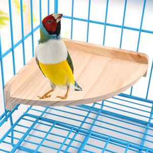 Mrli Pet Bird Perch Platform Stand Wood for Small Animals Parrot Parakeet Conure Cockatiel Budgie Gerbil Rat Mouse Chinchilla Hamster Cage Accessories